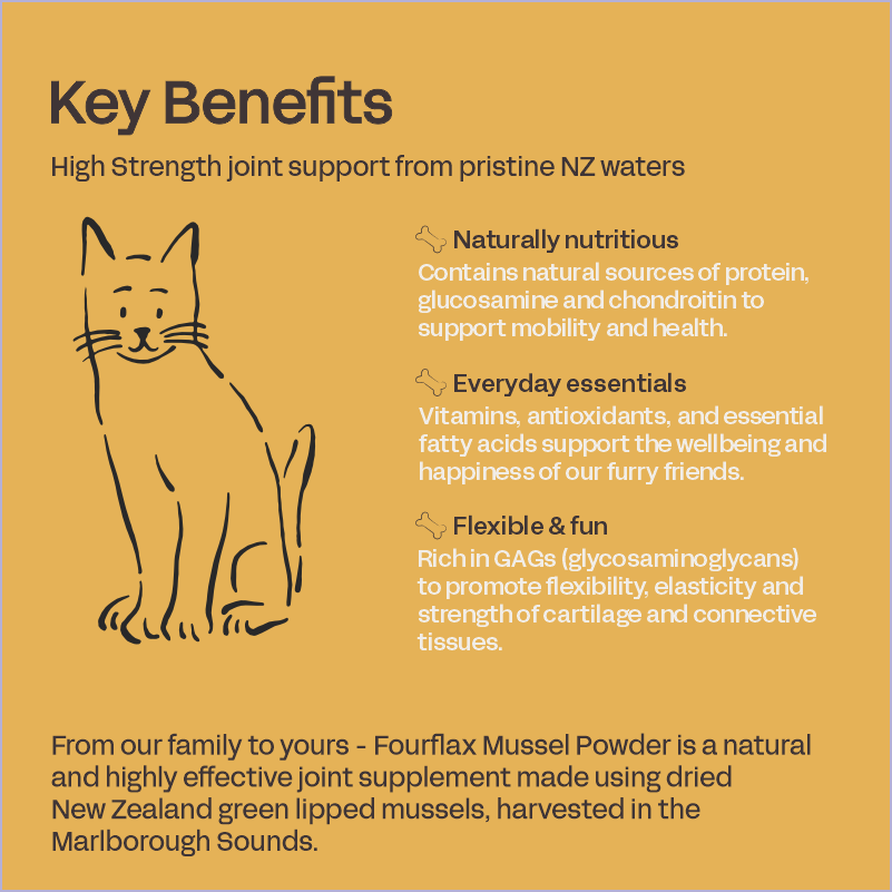 Feline Mussel Powder - NZ Green Lipped Mussel Powder for Cats